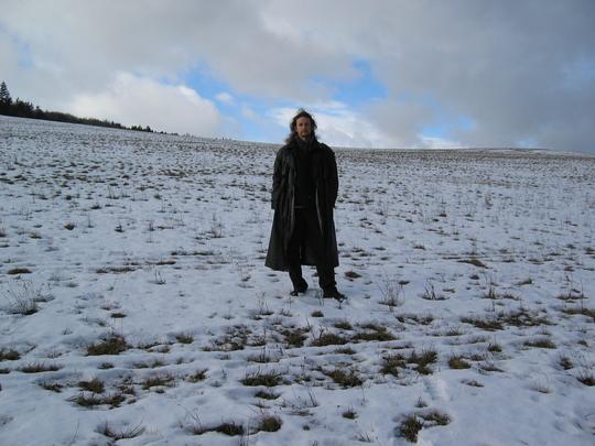Me on Snowy, Grassy Hill, Cesky Krumlov