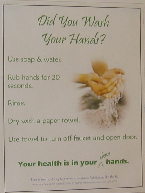 Wash Your Hands. Dartmouth University